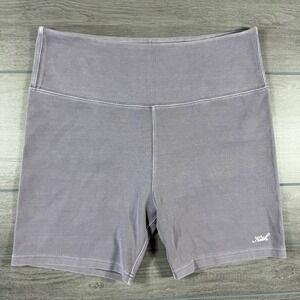 Kith Women XXL Mineral Wash Biker Shorts Purple High Rise Script Logo KHW060197